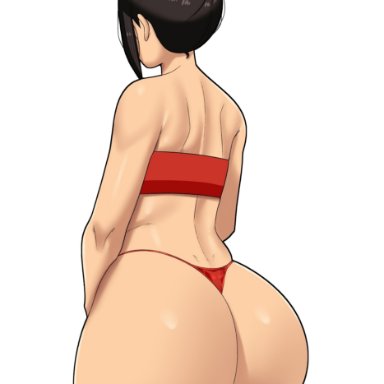 avatar the last airbender, nickelodeon, azula, coldarsenal, 1girls, ass, back view, bandeau, bandeau bikini, big ass, big butt, bikini, black hair, bubble ass, bubble butt