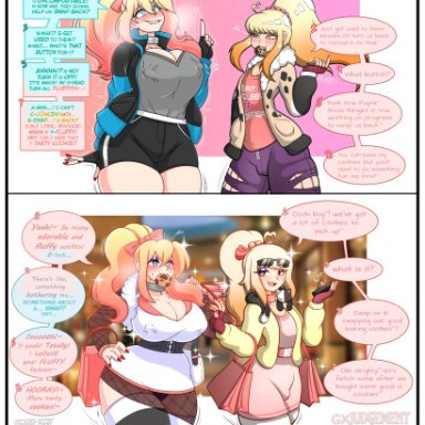 luxy (thegxjudgement), fanterfane, thegxjudgement, ahoge, alternate hair color, alternate hairstyle, big ass, big breasts, bimbofication, black eyes, blonde hair, blue eyes, blush, bodyswap, brainwashing