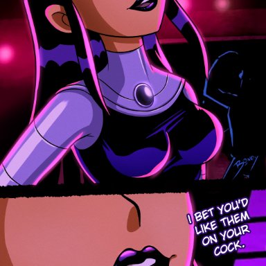 dc, dc comics, teen titans, blackfire, boney (artist), 1girls, big breasts, black hair, breasts, female, female only, goth, light-skinned female, light skin, lips