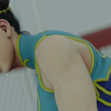 capcom, street fighter, street fighter iv, street fighter v, chun-li, juri han, kishi, 2girls, ass, ass focus, ass shake, ass to ass, big ass, big butt, black hair