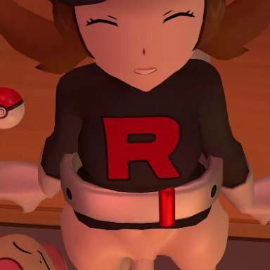 pokemon, lyra (pokemon), skitty, team rocket, team rocket grunt, neinsfw, 1boy, 1girls, 1pokemon, average sized penis, bottomless, clothed sex, light-skinned female, light-skinned male, light skin