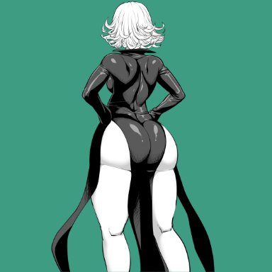 one-punch man, tatsumaki, amazon (taitaitaira), 1girls, ass focus, back, back view, backboob, big ass, black dress, breasts, bubble ass, bubble butt, dat ass, dress