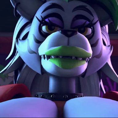 five nights at freddy's, roxanne wolf (fnaf), rayhuma, animatronic, big balls, big penis, furry, futa focus, futanari, kissing, knot, knotted penis, pov, taker pov, 3d