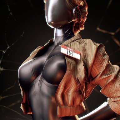 atomic heart, the twins (atomic heart), 1girls, big breasts, gynoid, huge ass, robot girl, thick ass, thick thighs, wide hips, 3d
