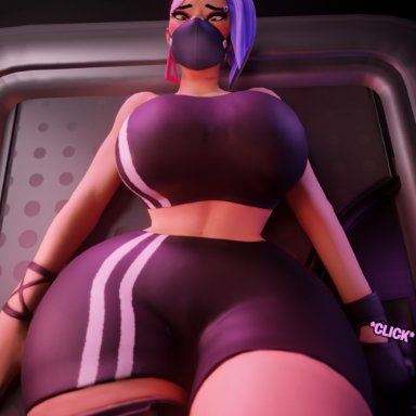 fortnite, fortnite: battle royale, catalyst (fortnite), big breasts, blush, bob cut, curvy, dominant, earings, eyebrow piercing, female, girl, horny, hourglass, huge breasts