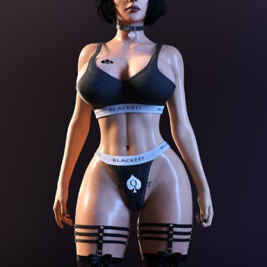 bioshock, bioshock infinite, blacked, cloud chamber studios, ghost story games, elizabeth, wildseed3d, 1girls, blacked clothing, blue eyes, choker, female, huge breasts, large ass, large breasts