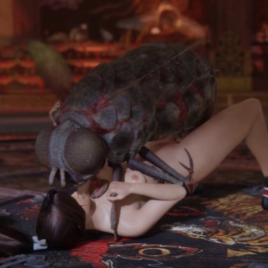 dead or alive, fatal fury, king of fighters, snk, mai shiranui, insektum, creature, fly, insect, insects, interspecies, monster, oversized insect, 3d, animated