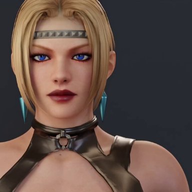 ninja gaiden, rachel (ninja gaiden), redmoa, 1boy, big breasts, big penis, blonde hair, breasts, erection, grey skin, multiple girls, paizuri, penis, red lipstick, short hair