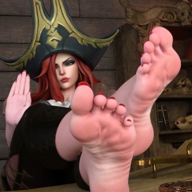 league of legends, miss fortune, alternat0r218, feet, feet up, foot fetish, soles