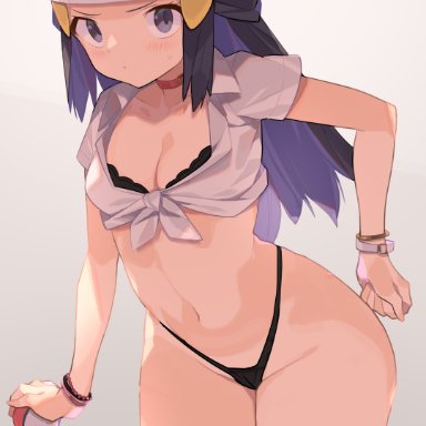 creatures (company), game freak, nintendo, pokemon, pokemon (anime), pokemon (game), pokemon bdsp, pokemon dppt, dawn (pokemon), spring2013, 1girls, beanie, blush, cameltoe, choker