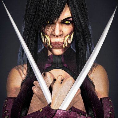 midway, mortal kombat, netherrealm studios, mileena, mehlabs, 1girls, athletic, athletic female, big breasts, black hair, breasts, brown hair, busty, cleavage, curvaceous