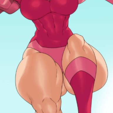 invincible, atom eve, jay-marvel, 1girls, abs, angry, arms up, big breasts, blush, bodysuit, boots, bottom heavy, breasts, cape, child bearing hips