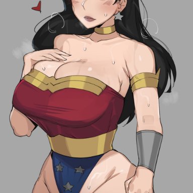 dc, dc comics, wonder woman (series), diana prince, wonder woman, bobtheneet, &lt;3, 1girls, amazon, amazonian, big breasts, black hair, blue eyes, blush, blushing