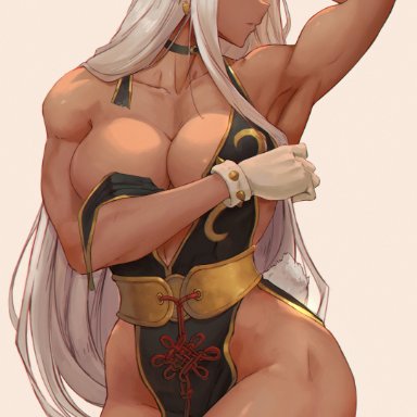 capcom, my hero academia, street fighter, chun-li (cosplay), miruko, rumi usagiyama, lesottart, 1girls, breasts, brown skin, cosplay, dark-skinned female, dark skin, female, fit