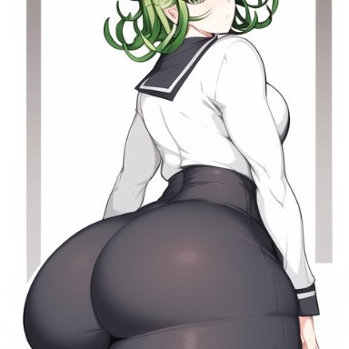 one-punch man, tatsumaki, 1girls, big ass, big breasts, big nipples, female only, giant breasts, green eyes, green hair, hips, huge ass, huge breasts, massive breasts, solo