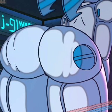 my life as a teenage robot, jenny wakeman, xj-9, lewdlunacy , maksmiks, 1girls, android, anus, ass, ass clapping, ass focus, ass shake, asshole, bent over, big ass