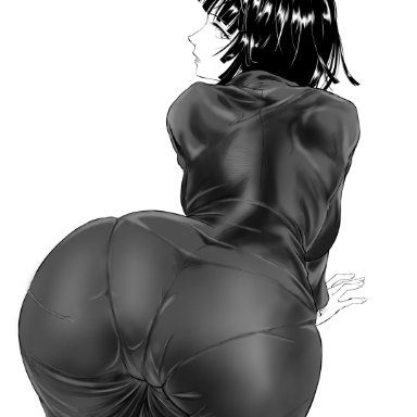 one-punch man, fubuki (one-punch man), 1girls, ass, ass in dress, back, back view, bangs, bent over, big ass, big butt, cameltoe, clothed, clothing, curvy