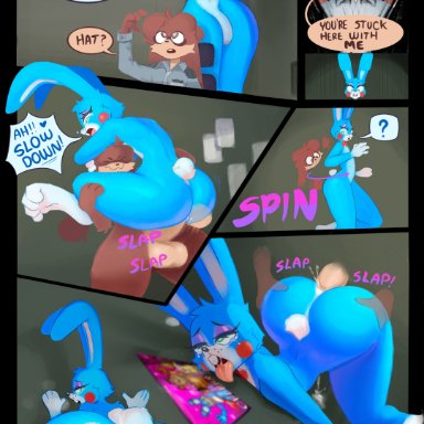 five nights at freddy's, five nights at freddy's 2, scottgames, toy bonnie (fnaf), ttothep arts, anal, anal sex, animatronic, anthro, anthro on anthro, anthro penetrated, anthro penetrating, anthro penetrating anthro, anus, ass