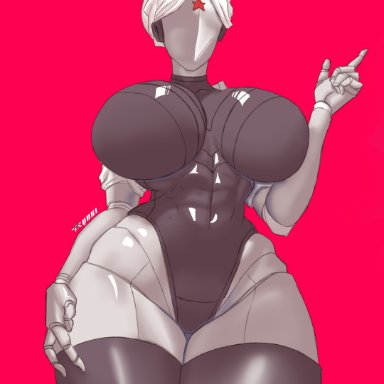 atomic heart, the twins (atomic heart), girlsay, 1robot, android, android girl, areola, ass, b1android, bending forward, big areola, big ass, big breasts, big butt, big nipples