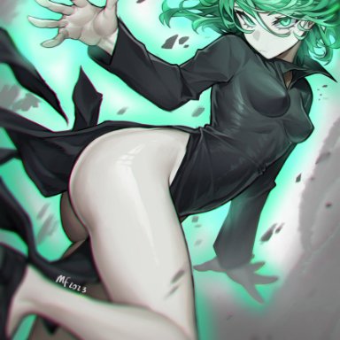 one-punch man, tatsumaki, mary felizola, 1girls, ass, big ass, big butt, breasts, butt, female, female only, glowing, glowing eyes, green eyes, green hair