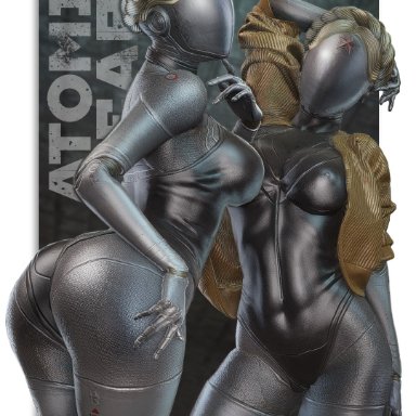 atomic heart, left (atomic heart), right (atomic heart), the twins (atomic heart), xiversk, 2girls, abs, android, android girl, athletic, athletic female, ballerina, big breasts, big thighs, breasts