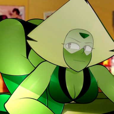 cartoon network, steven universe, gem (species), peridot (steven universe), arkeus, 1girls, alien, alien girl, ass, big ass, big breasts, big butt, big tits, bubble butt, butt