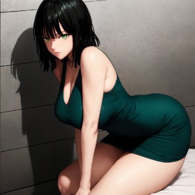 one-punch man, fubuki (one-punch man), nai diffusion, stable diffusion, 1girls, ass, bent over, big ass, big breasts, big butt, breasts, busty, cleavage, clothed, clothing