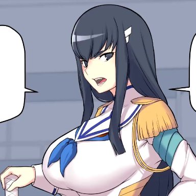 kill la kill, kiryuuin satsuki, aster crowley, 1girls, anal, anal sex, ass, begging, begging for more, breasts, dark-skinned male, dark skin, doggy style, faceless male, female