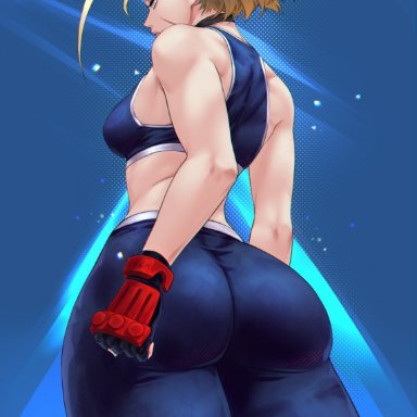 street fighter, street fighter 6, cammy white, calad g, 1girls, ass, ass focus, back view, big ass, big butt, blokde, blonde hair, blue eyes, dumptruck ass, female