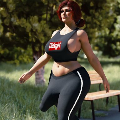 the witcher (series), the witcher 3: wild hunt, triss merigold, tiltproofno, 1futa, abs, ass, athletic, athletic futanari, balls, balls under clothes, big balls, big bulge, big hips, big penis