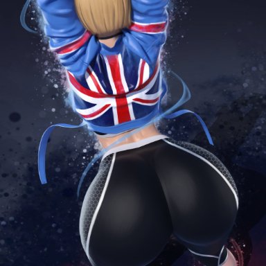 street fighter, street fighter 6, cammy white, popogori, 1girls, armpits, ass, back view, big ass, big butt, bubble ass, bubble butt, dumptruck ass, dumptruck butt, fat ass