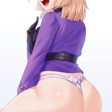 mizumizzumiz, 1boy, ass, blonde hair, feet, femboy, gay, girly, looking at viewer, looking back, male, male focus, male only, open mouth, otoko no ko