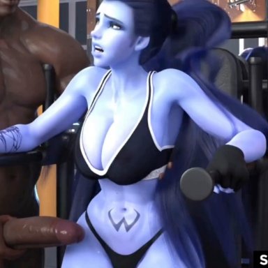 blizzard entertainment, overwatch, overwatch 2, widowmaker, anifancys, slayed.coom, big ass, big balls, big breasts, big butt, big penis, cum, cum inside, dark-skinned male, deep penetration