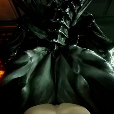 alien (franchise), xenomorph, snips456fur, 1boy, 1girls, amazon position, big ass, dat ass, fat ass, huge ass, animated, sound, tagme, video