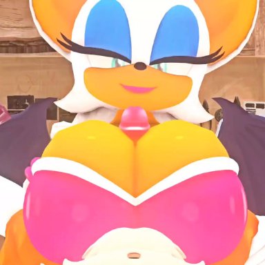 sonic (series), rouge the bat, tails, leviantan581re, male/female, penis in breasts, penis kiss, titfuck under clothes, titjob, animated, sound, tagme, video