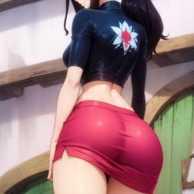 one piece, nico robin, amiral ai, 1girls, ass, black hair, blue eyes, breasts, dat ass, female, hand on hip, huge ass, large breasts, light-skinned female, light skin