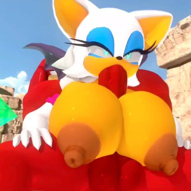 sega, sonic (series), sonic the hedgehog (series), knuckles the echidna, rouge the bat, kassioppiava, leviantan581re, 69, 69 position, bedroom eyes, big breasts, blowjob, boobjob, boobs, cock hungry
