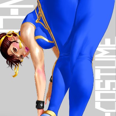 capcom, street fighter, chun-li, shinofu, 1girls, arm band, armband, asian female, ass, big ass, breasts, brown hair, cameltoe, chinese, female