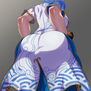 capcom, street fighter, street fighter 6, chun-li, hero (do-belman), ass, big ass, bracelet, breasts, brown eyes, brown hair, chinese clothes, double bun, earrings, eyeshadow