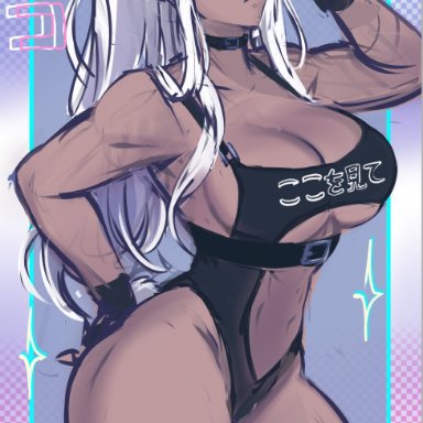 my hero academia, miruko, rumi usagiyama, iahfy, 1girls, big breasts, breasts, bunny ears, bunny girl, dark-skinned female, dark skin, female, female only, fingerless gloves, hips