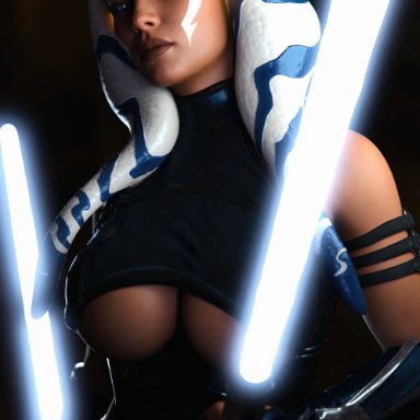 star wars, the clone wars: season seven, ahsoka tano, ahsoka tano (imperial), togruta, smz-69, 1girls, alien, alien girl, big breasts, breasts, cleavage, female, female only, large breasts