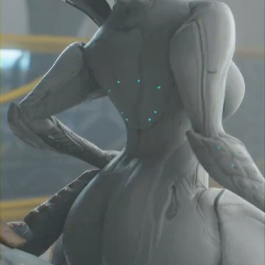 warframe, ash (warframe), loki (warframe), niki3d, 1boy, ass, biomechanical, bouncing ass, bouncing breasts, breasts, female, large ass, large breasts, penis, robot girl