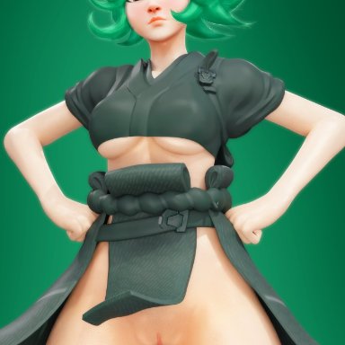 blizzard entertainment, one-punch man, overwatch, overwatch 2, kiriko (overwatch), kiriko kamori, tatsumaki, tatsumaki (cosplay), rwt4184, 1girls, blush, bottomless, breast squeeze, breasts, clothed