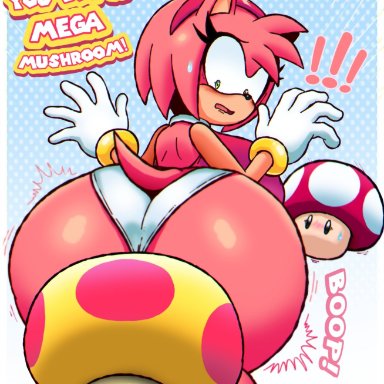 mario (series), nintendo, sega, sonic (series), super mario bros., amy rose, devilishcentral, !, ass, ass expansion, big breasts, breasts, expansion, female, fur