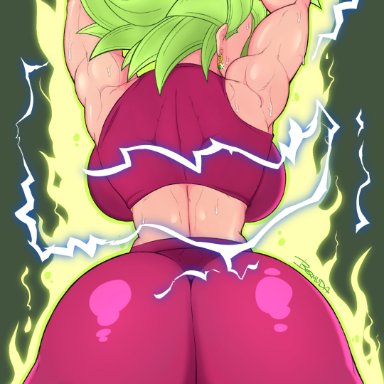 dragon ball, dragon ball super, tournament of power, kefla, bermuda art, 1girls, ass, big butt, bubble ass, bubble butt, dumptruck ass, dumptruck butt, fat ass, fat butt, female