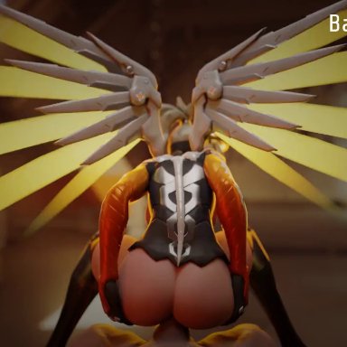 overwatch, mercy, bandoned, 1boy, 1girls, anal, anal sex, ass, big ass, big penis, erection, female, male, penetration, penis