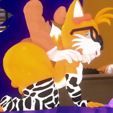 sega, sonic (series), sonic the hedgehog (series), mobian (species), sonic the hedgehog, tails, leviantan581re, anal, anal sex, anthro, anthro on anthro, anthro penetrated, anthro penetrating, anthro penetrating anthro, arm warmers