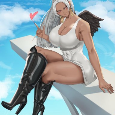 one piece, s-snake (one piece), salazr4, 1girls, boots, breasts, busty, dark-skinned female, dark skin, female, female focus, female only, high heel boots, high heels, knee boots