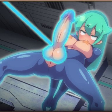 dieselmine, ahe gao, cum, cumshot, erection, full-package futanari, futa only, futanari, hands-free, laser, pasties, solo futa, teal hair, animated, hi res