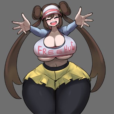 rosa (pokemon), gipehtyboon, yboon, 1girls, big breasts, hug, huge breasts, massive thighs, pov, thick thighs, voluptuous, voluptuous female, wholesome, wide hips
